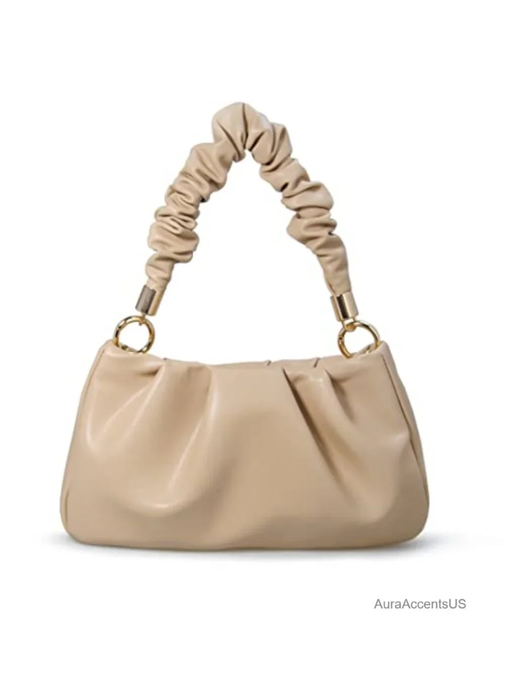 Cloud Pouch Hobo Bag Vegan Leather Crossbody Detachable Chain